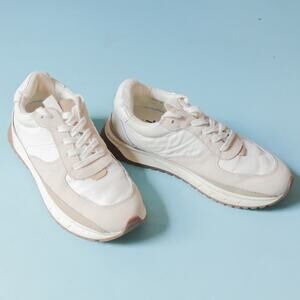 Madewell MWL Kickoff Neutral Colorblock Leather Trainer Sneaker Size Women's 7.5